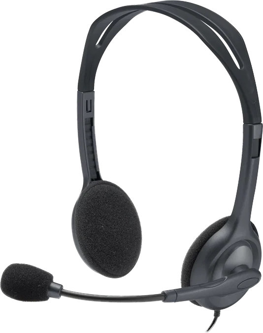 Logitech H111 Casque Stéréo avec Microphone Réduction de Bruit, Noir et Gris, Jack 3,5 mm