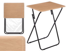 Giftdecor Table Pliable Naturelle Pieds Noirs 48 x 38 x 66 cm Bois MDF Métal (Set de 6)