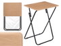 Giftdecor Table Pliable Naturelle Pieds Noirs 48 x 38 x 66 cm Bois MDF Métal (Set de 6)