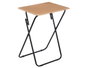 Giftdecor Table Pliable Naturelle Pieds Noirs 48 x 38 x 66 cm Bois MDF Métal (Set de 6)