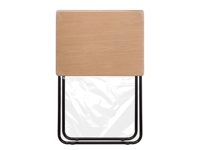 Giftdecor Table Pliable Naturelle Pieds Noirs 48 x 38 x 66 cm Bois MDF Métal (Set de 6)