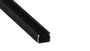 KIMERA Profilé Aluminium HOM Anodisé Noir avec Diffuseur Opal, Bouchons et Clips de Fixation 2,02m