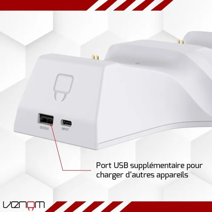 Venom Station de charge double pour manettes Xbox Series X|S & One - Blanc Venom Station de charge double pour manettes Xbox Series X|S & One - Blanc