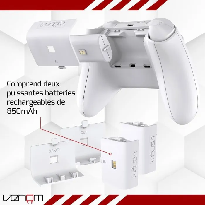 Venom Station de charge double pour manettes Xbox Series X|S & One - Blanc Venom Station de charge double pour manettes Xbox Series X|S & One - Blanc