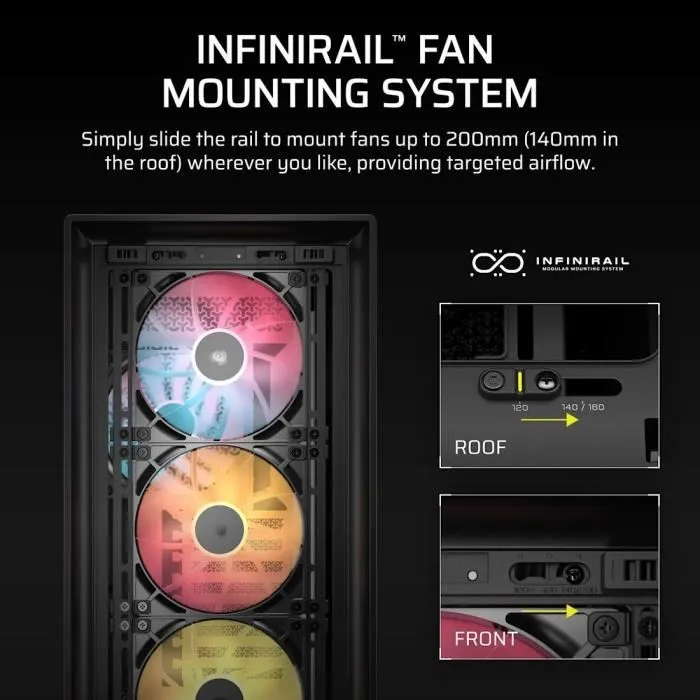 Corsair FRAME 5000D Boîtier PC Gamer Mid-Tower Airflow Noir - Compatible Radiateur 420 mm, InfiniRail, Montage Modulaire Corsair FRAME 5000D Boîtier PC Gamer Mid-Tower Airflow Noir - Compatible Radiateur 420 mm, InfiniRail, Montage Modulaire