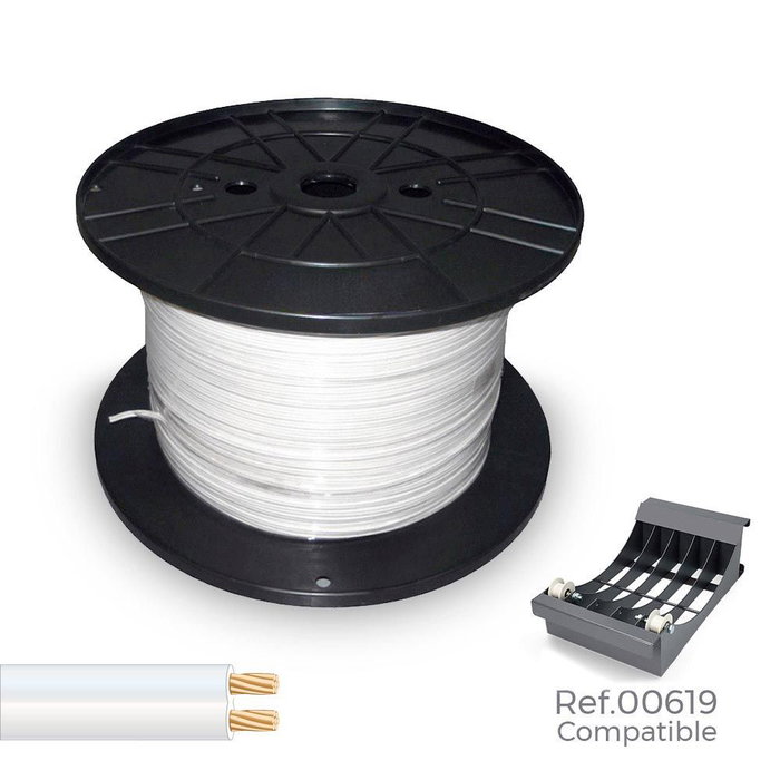 Sediles Cable paralelo 48v 2 x 0,75 mm² blanco 1000 m Sediles Cable paralelo 48v 2 x 0,75 mm² blanco 1000 m