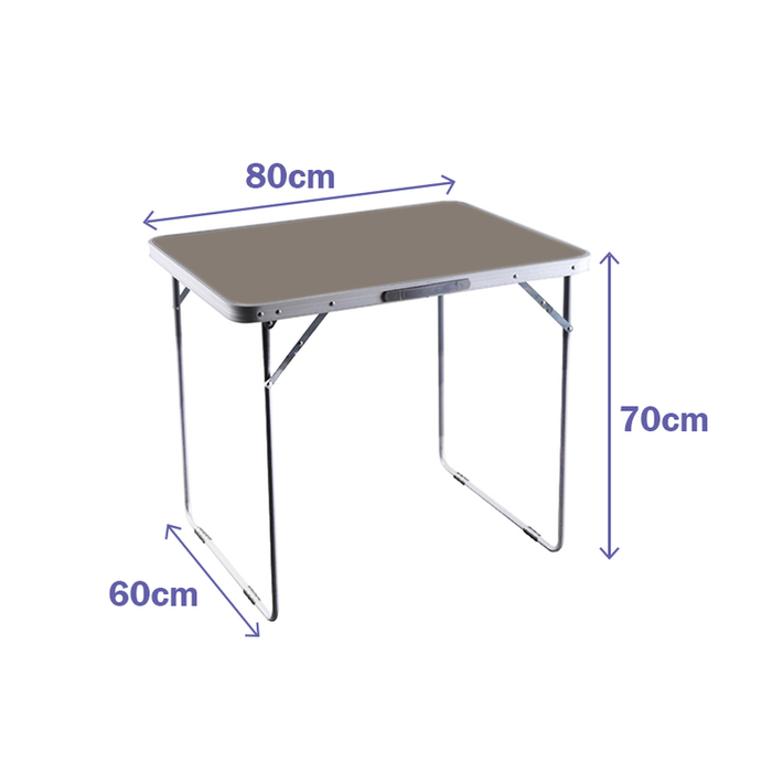 Marbueno Mesa Pliante Marron Acier 80x60x70 cm Camping Jardin 10029M