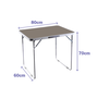 Marbueno Mesa Pliante Marron Acier 80x60x70 cm Camping Jardin 10029M