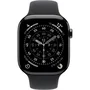 Apple Watch Series 11 GPS + Cellular 46mm Boîtier Slate Titanium, Bracelet Sport Band Noir S/M