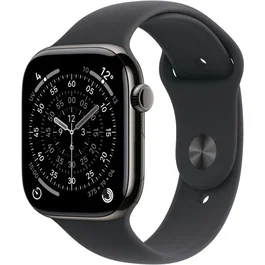 Apple Watch Series 11 GPS + Cellular - 46mm - Boîtier Slate Titanium - Bracelet Black Sport Band - S/M