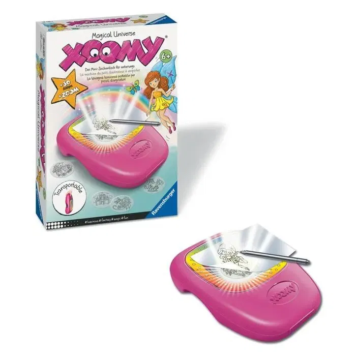Ravensburger Xoomy Midi Magical Universe - Machine à dessin nomade et créative pour enfants de 6 ans et plus - Jeu de dessin avec zoom et plus de 30 motifs