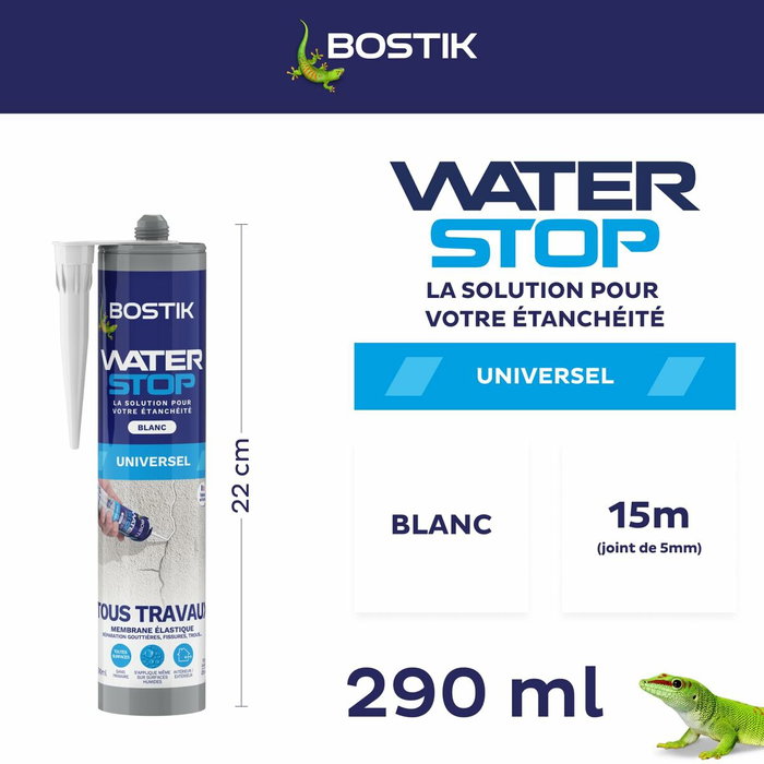 Bostik Waterstop Membrane d'étanchéité Blanc 290 ml Bostik Waterstop Membrane d'étanchéité Blanc 290 ml