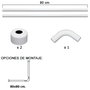MAURER Barre pour rideau de douche universelle aluminium blanc 80x80 cm