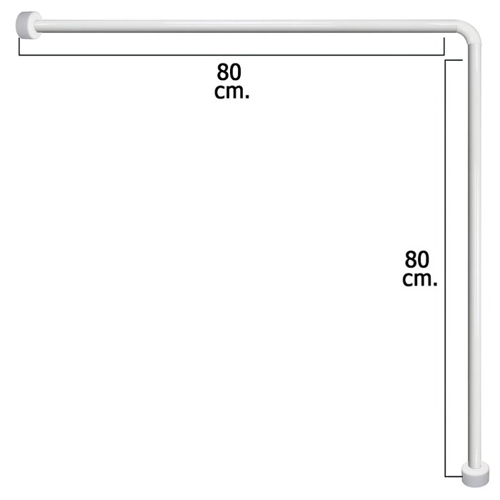 MAURER Barre pour rideau de douche universelle aluminium blanc 80x80 cm MAURER Barre pour rideau de douche universelle aluminium blanc 80x80 cm
