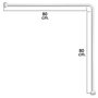 MAURER Barre pour rideau de douche universelle aluminium blanc 80x80 cm