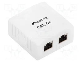 LANBERG Prise murale RJ45 double socle Cat 5e blanche