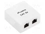 LANBERG Prise murale RJ45 double socle Cat 5e blanche