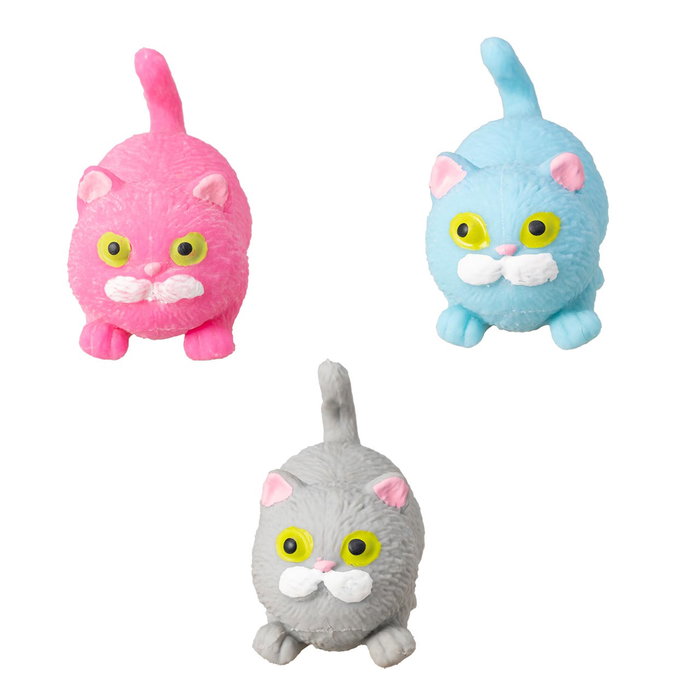 HTI - Lot de 12 peluches élastiques de chatons, 3 couleurs différentes, jeu multilingue, pour 3 ans et plus
