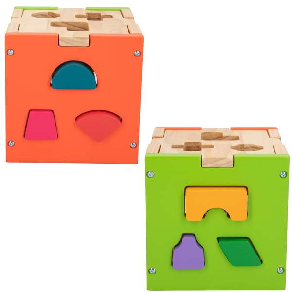 Woomax Cube d'activités en bois avec 14 pièces - Jouet d'éveil pour enfant à partir de 12 mois