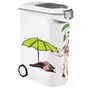 Curver - Boîte de rangement pour croquettes PetLife 20 kg avec roues, poignée, fermeture sécurisée et doseur - Conteneur plastique blanc 49.3x27.8x60.5 cm