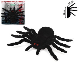 atosa Araignée noire géante en velours avec yeux rouges 20x17 cm