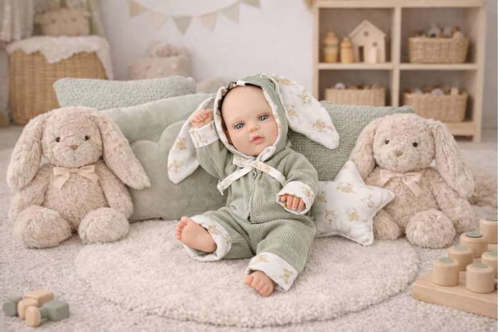 Berjuan Réf. 510-26 Baby Smile Lapin (Conejito) - Poupée en plastique pour enfant dès 12 mois