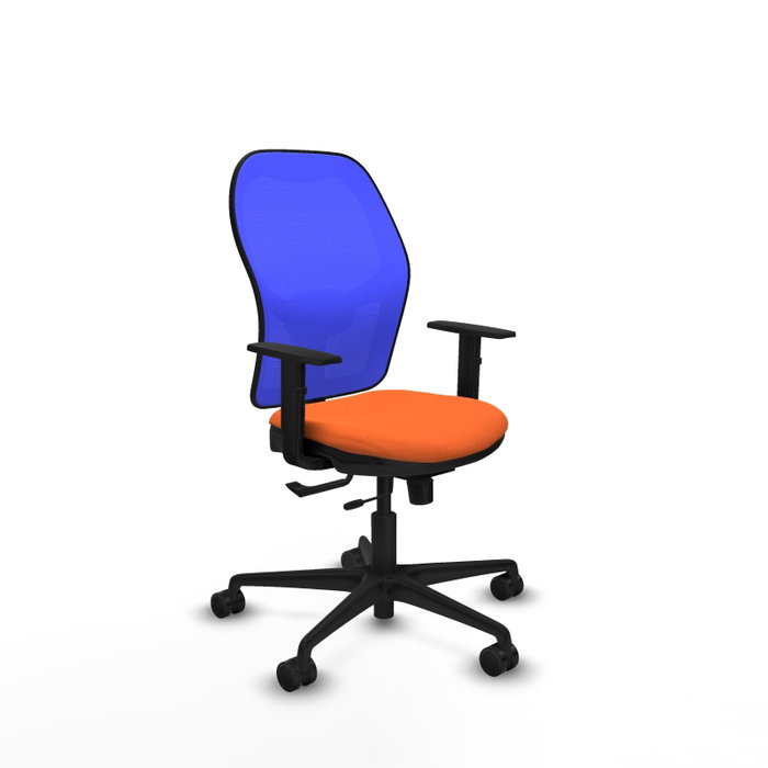 PIQUERAS Y CRESPO Chaise de Bureau Jorquera Orange Maille Bleue PIQUERAS Y CRESPO Chaise de Bureau Jorquera Orange Maille Bleue