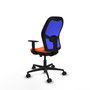 PIQUERAS Y CRESPO Chaise de Bureau Jorquera Orange Maille Bleue