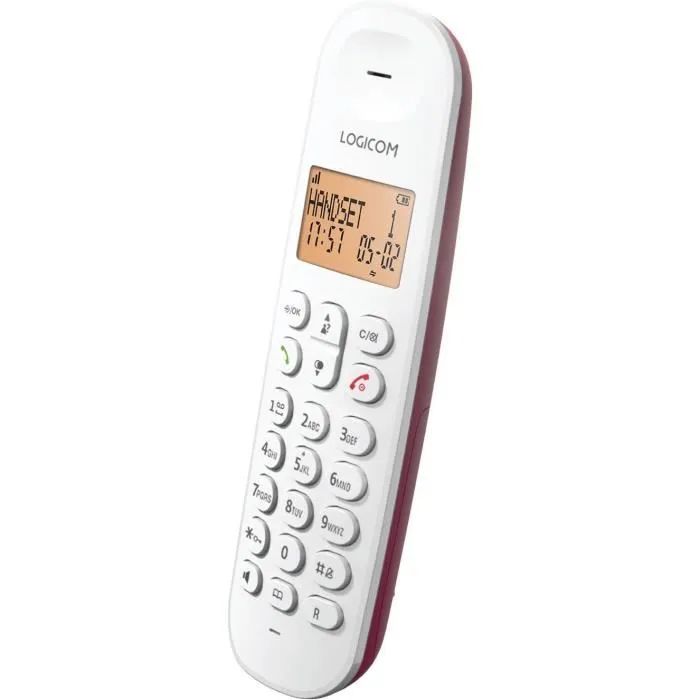 Logicom ILOA 150 SOLO Téléphone fixe sans fil DECT couleur framboise sans répondeur