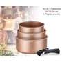 Arthur Martin - Set de 3 casseroles AM2366 - Induction - Diamètres 16, 18, 20 cm - Terracotta - Poignée amovible