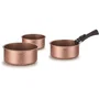 Arthur Martin - Set de 3 casseroles AM2366 - Induction - Diamètres 16, 18, 20 cm - Terracotta - Poignée amovible