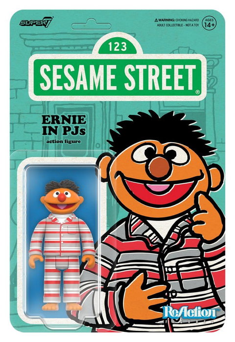 Super7 1, Rue Sésame figurine ReAction Wave 06 Ernie (PJs) 10 cm