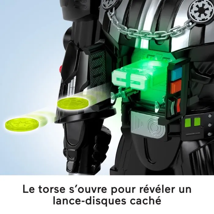 Fisher-Price HXG51 Robot Imaginext Dark Vador Star Wars Plus de 60 cm avec Effets Sonores et Lumineux - Clé Stormtrooper en Métal - Jouet Enfant dès 3 Ans