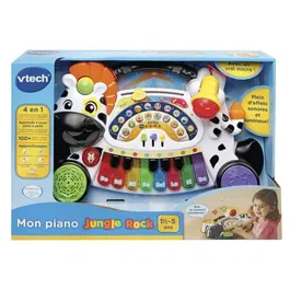 Vtech Baby - Piano Zebre Jungle Rock - Jouet Musical Enfant avec Piano Lumineux, Micro et Mélodies - À partir de 18 mois