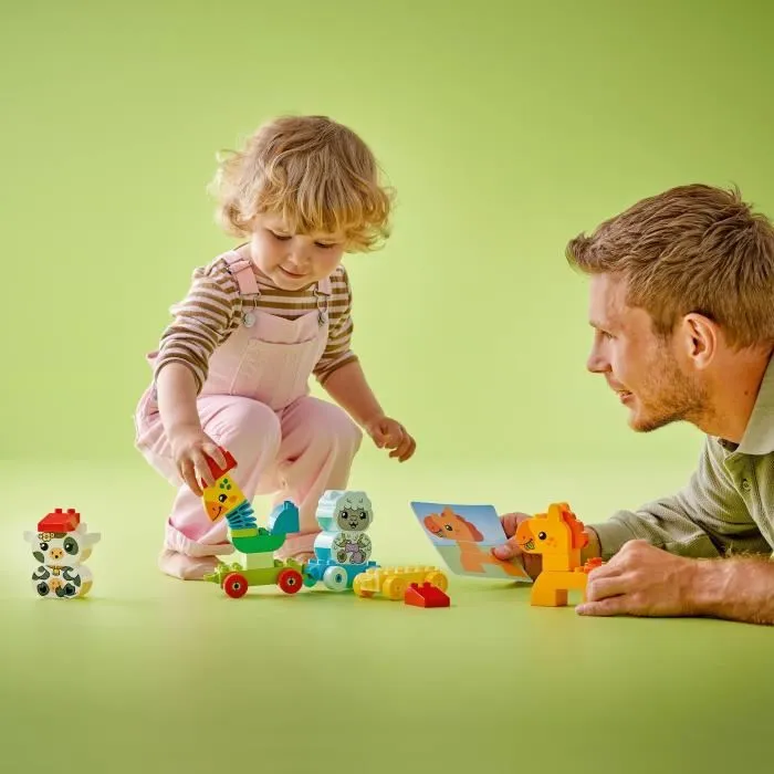 Lego 10412 DUPLO Mon Premier Train des Animaux, Jouet à Tirer avec Roues et Animaux à Construire pour Enfants - Développement Motricité Fine