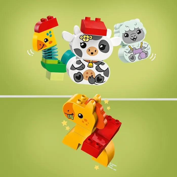 Lego 10412 DUPLO Mon Premier Train des Animaux, Jouet à Tirer avec Roues et Animaux à Construire pour Enfants - Développement Motricité Fine