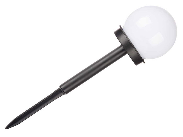 Ibergarden Balise Solaire Balle Lumière Blanche 10 cm Plastique Blanc Noir (Set de 12) Ibergarden Balise Solaire Balle Lumière Blanche 10 cm Plastique Blanc Noir (Set de 12)