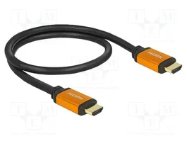 DELOCK Câble HDMI 2.1, 500mm, Noir/Doré
