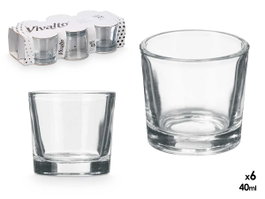VIVALTO Set de 12 verres à shot 40ml, Transparente