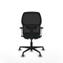 Chaise Alfera Synchrone/Traslack Maille/tissu Vert foncé Maille Noir Base en nylon noir Accoudoirs noirs et blancs Sans appui-tête Roulettes 65mm pour moquette