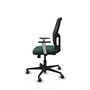Chaise Alfera Synchrone/Traslack Maille/tissu Vert foncé Maille Noir Base en nylon noir Accoudoirs noirs et blancs Sans appui-tête Roulettes 65mm pour moquette