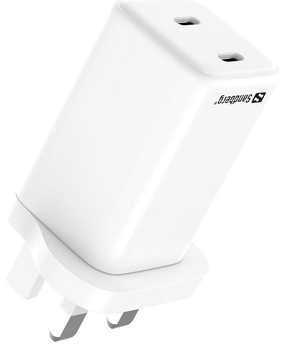 Sandberg Chargeur Secteur Double USB-C PD 65W (UK) - Alimentation Compacte pour PC Portable et Smartphone avec 2 Ports Rapides Sandberg Chargeur Secteur Double USB-C PD 65W (UK) - Alimentation Compacte pour PC Portable et Smartphone avec 2 Ports Rapides