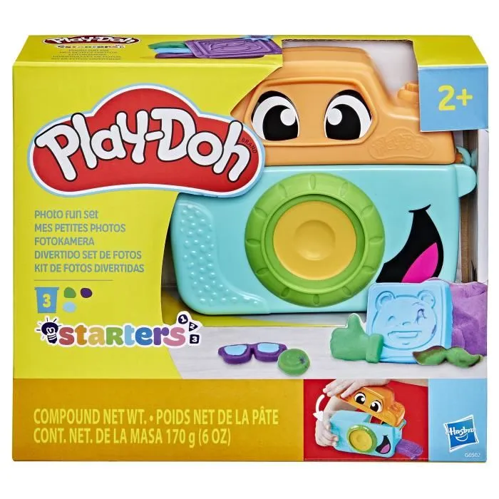 Play-Doh Mes Petites Photos Starters - Jeu de Pâte à Modeler avec Caméra Factice, 7 Accessoires, Tapis d'Activité, Jouet Enfant Classique Dès 2 Ans