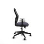 Chaise Alocén Synchrone/Traslack tissu Gris foncé Maille Noir Base pyramidale noire Accoudoir 1D Sans appui-tête Roulettes 65mm pour moquette