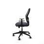Chaise Alocén Synchrone/Traslack tissu Gris foncé Maille Noir Base pyramidale noire Accoudoir 1D Sans appui-tête Roulettes 65mm pour moquette