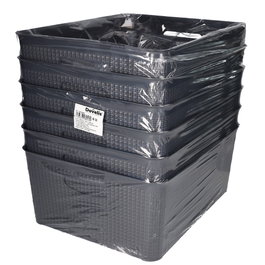 GSC Evolution Lot de 6 paniers organisateurs en plastique 14L Gris rétractables