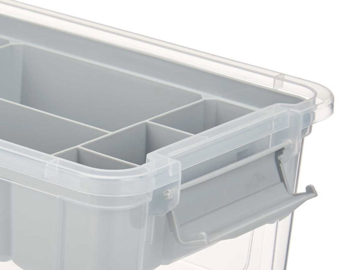 Kipit Organiseur Plastique Gris 5 L 29.5x14.5x19.2 cm avec Bandeja (Set de 6)