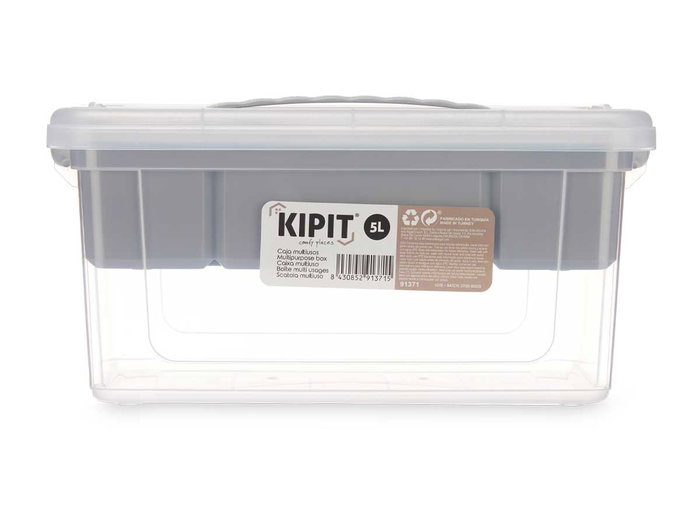 Kipit Organiseur Plastique Gris 5 L 29.5x14.5x19.2 cm avec Bandeja (Set de 6)