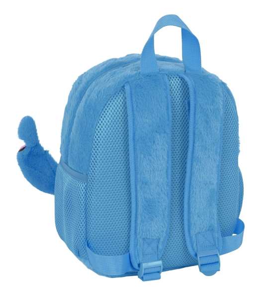 Safta Mochila peluche guarderia Stitch 22x27x10cm - Sac à dos en peluche personnage Disney pour garderie, 36 mois