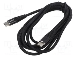 SAVIO Câble USB 2.0 USB-C vers USB-C 2m noir 100W